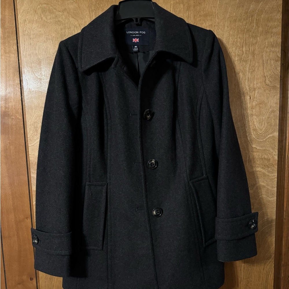 Ladies London Fog Dark Gray Size Medium Peacoat